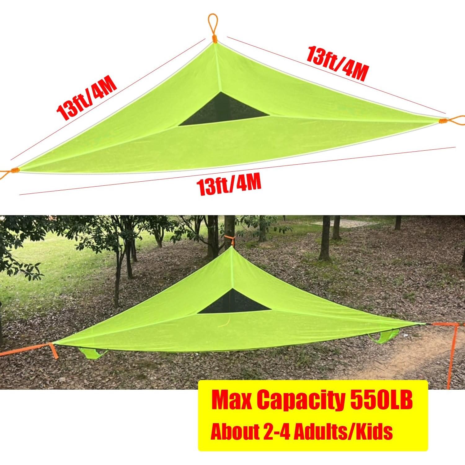 Hamaca Triangular 3.96m Enthuney Multi Persona Verde 272kg