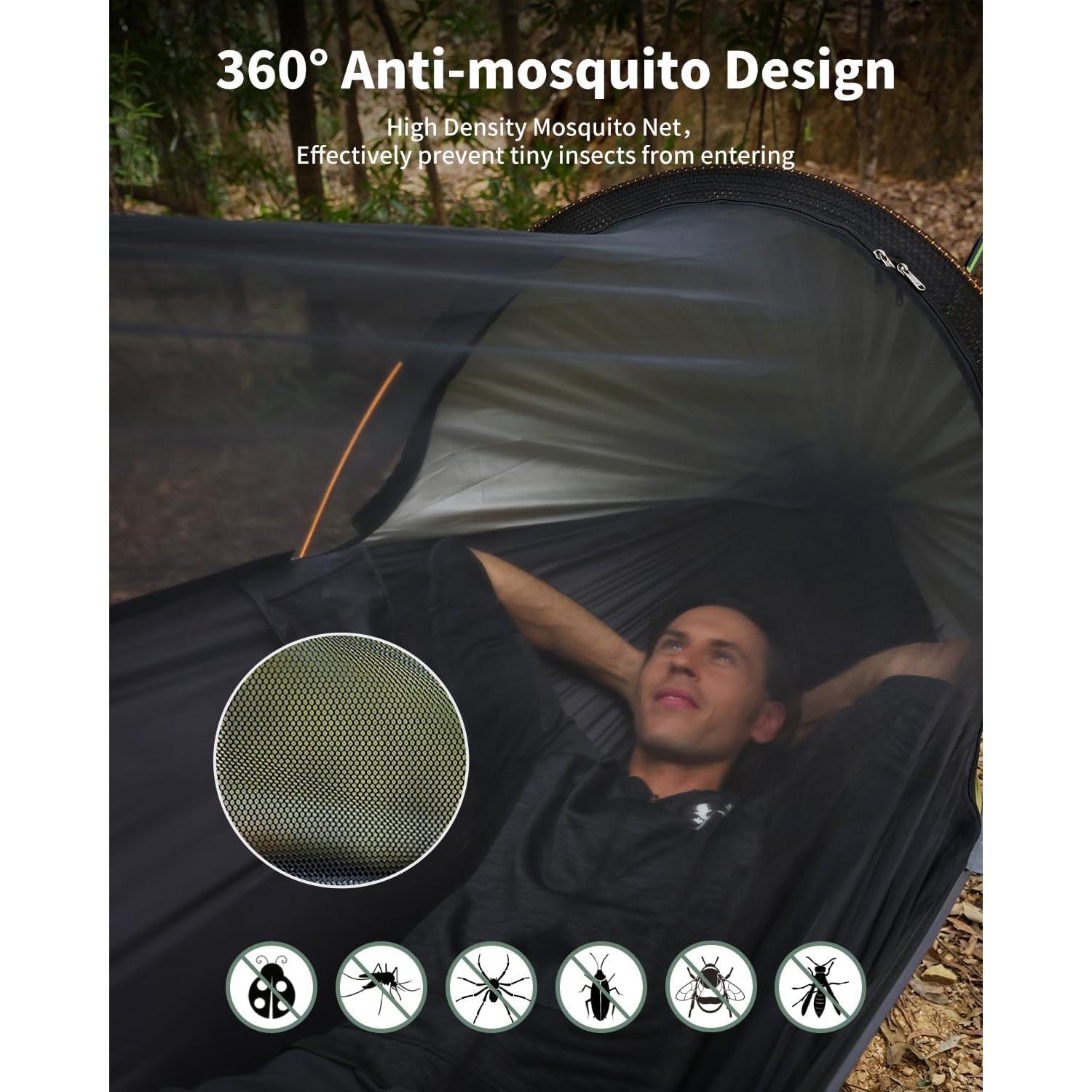 Hamaca de Camping Travel Bird 4 en 1 con Sombrilla y Red Antimosquitos