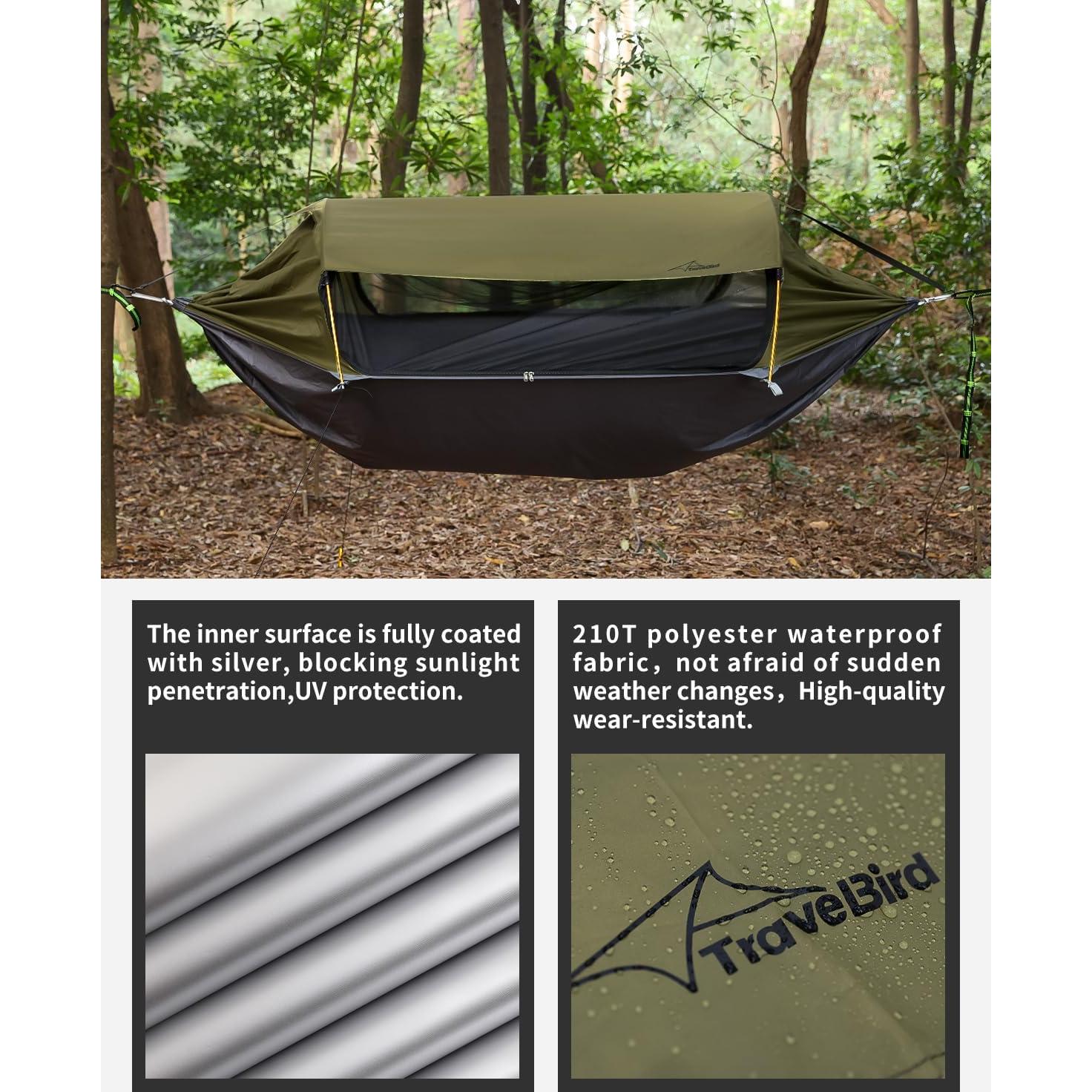 Hamaca de Camping Travel Bird 4 en 1 con Sombrilla y Red Antimosquitos