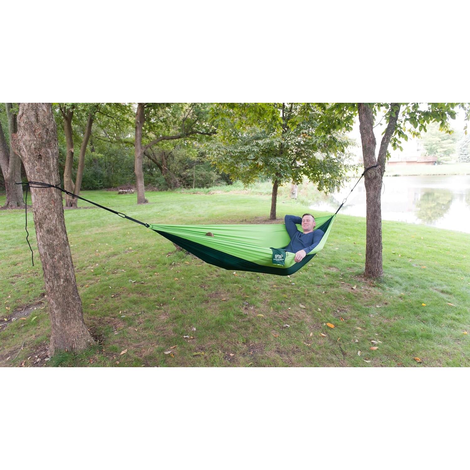 Hamaca de Camping Productos de Montaña Negra Verde Pequeña