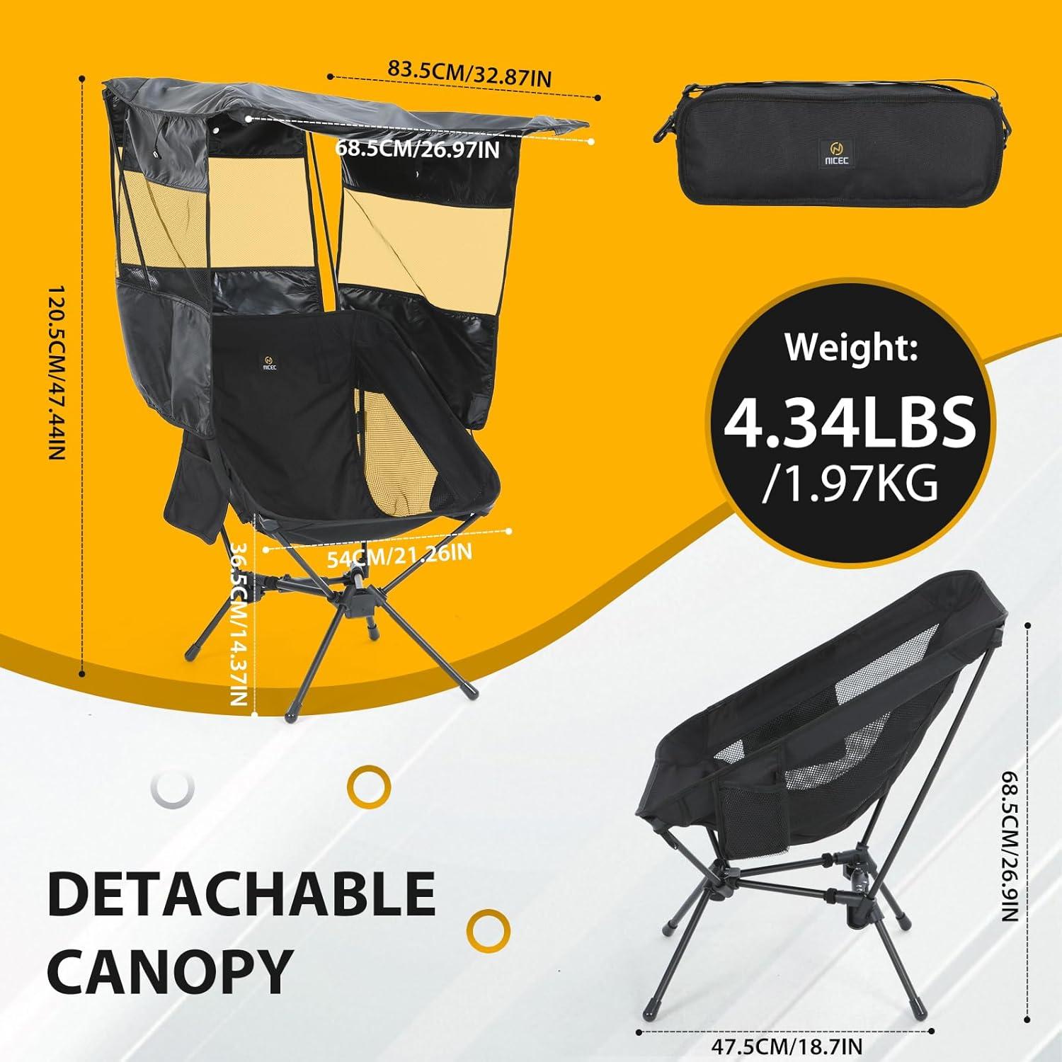 Silla de Camping Nice C con Dosel Desmontable 1.97 kg