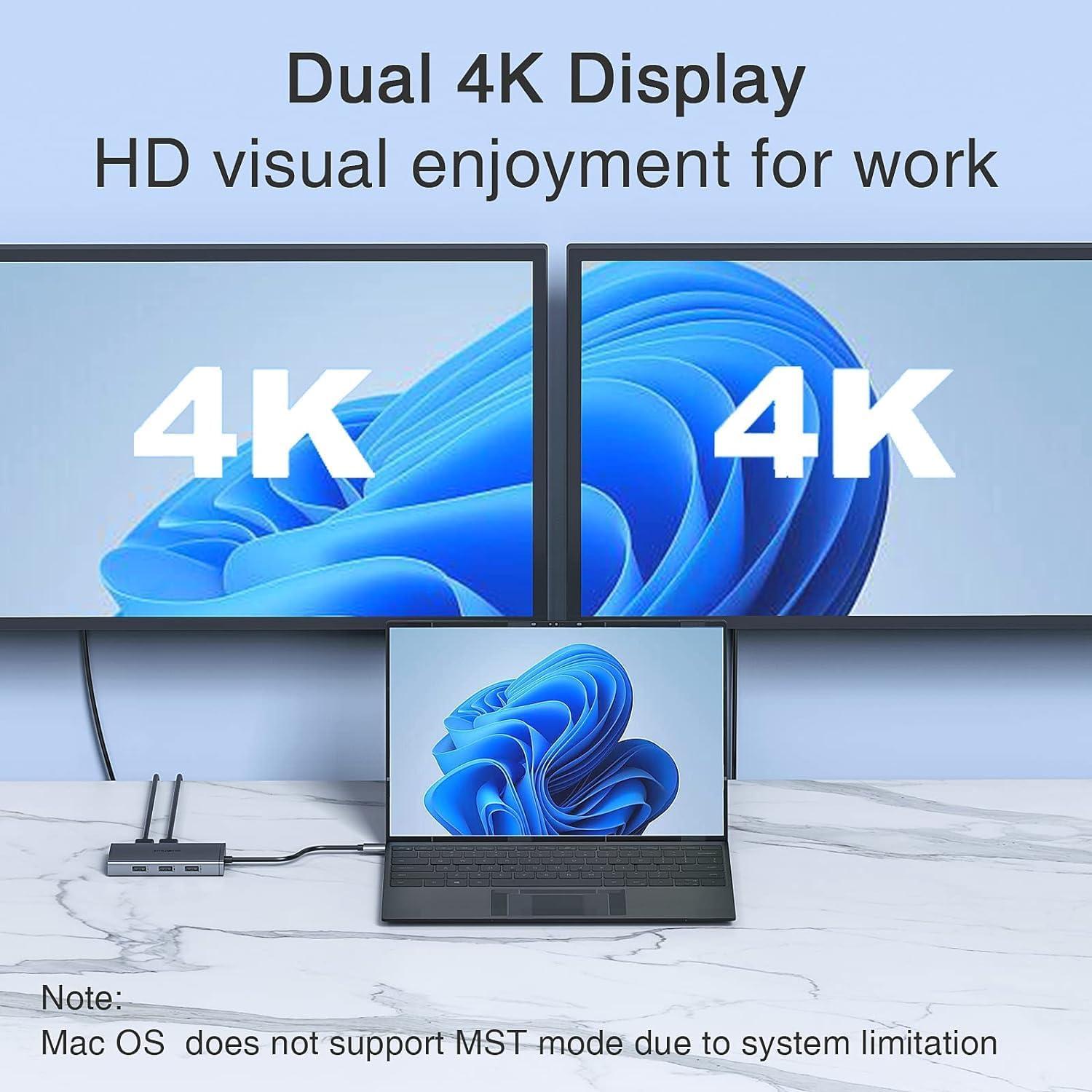 Estación de Acoplamiento USB C HoDo 8 en 1 4K HDMI DP VGA