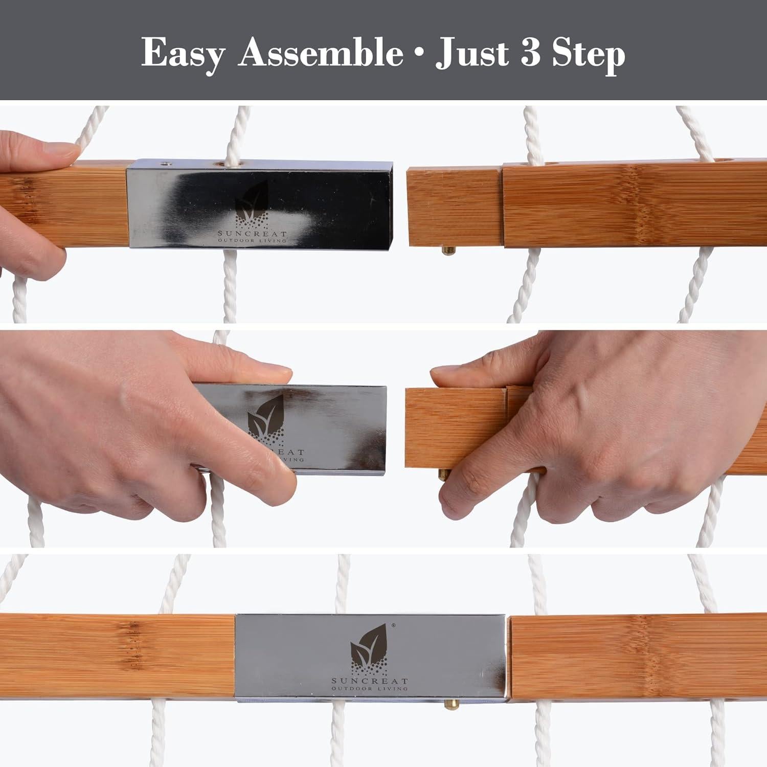 Hamaca Doble Portátil SUNCREAT Gris Oscuro 204 kg Resistente