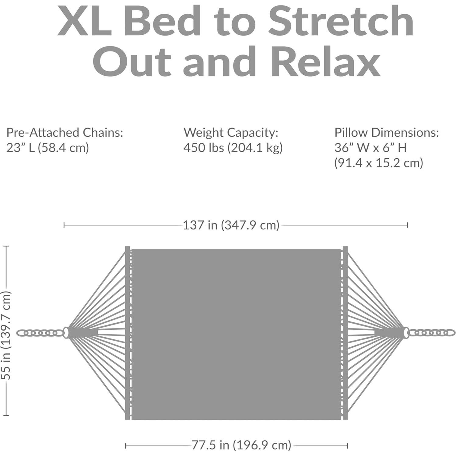 Hamaca Acolchada Extra Grande Sunnydaze para 2 Personas