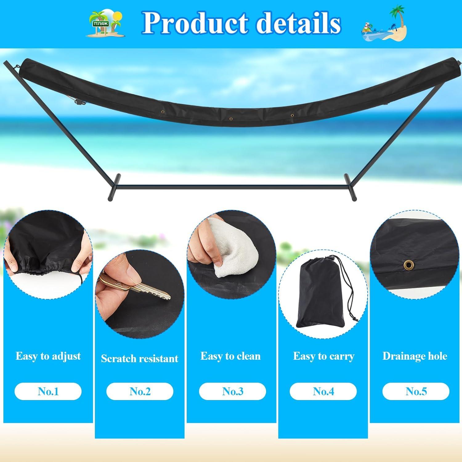 Protector de Hamaca Impermeable Ribbonlic 4.88 m Negro