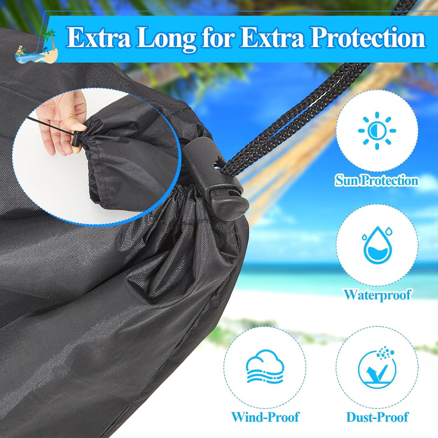 Protector de Hamaca Impermeable Ribbonlic 4.88 m Negro