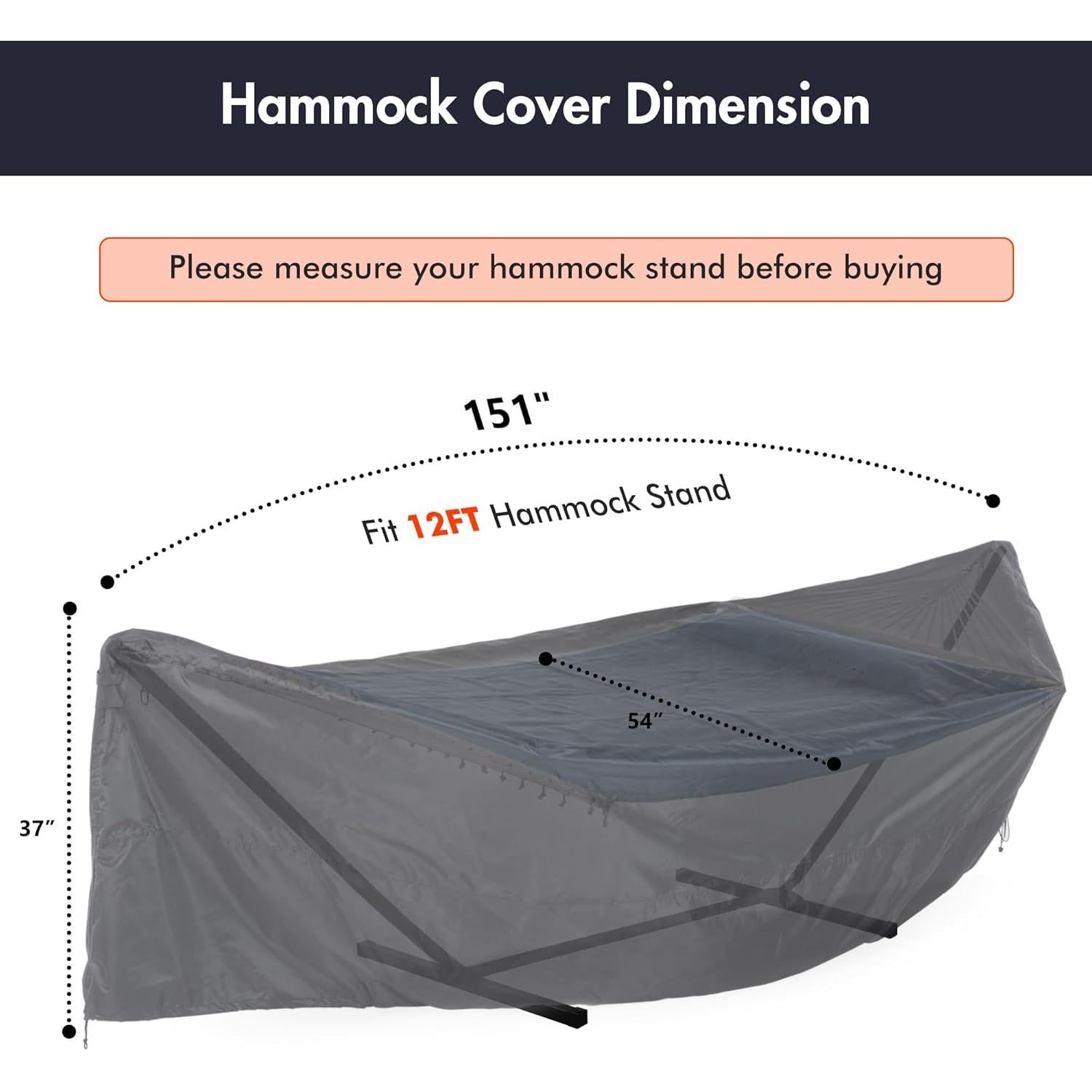 Cubierta de Hamaca Impermeable ANOW 12FT con Correa Ajustable