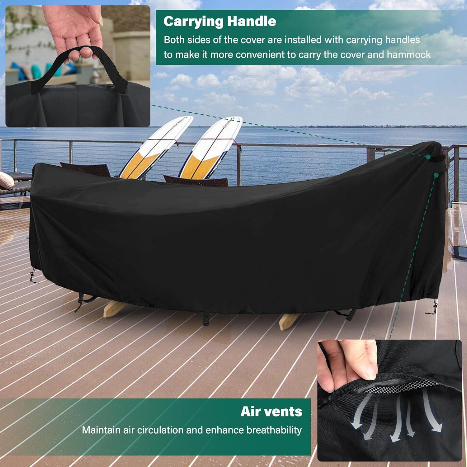 Cubierta de Hamaca AKEfit Impermeable 400D 381x150cm Negro