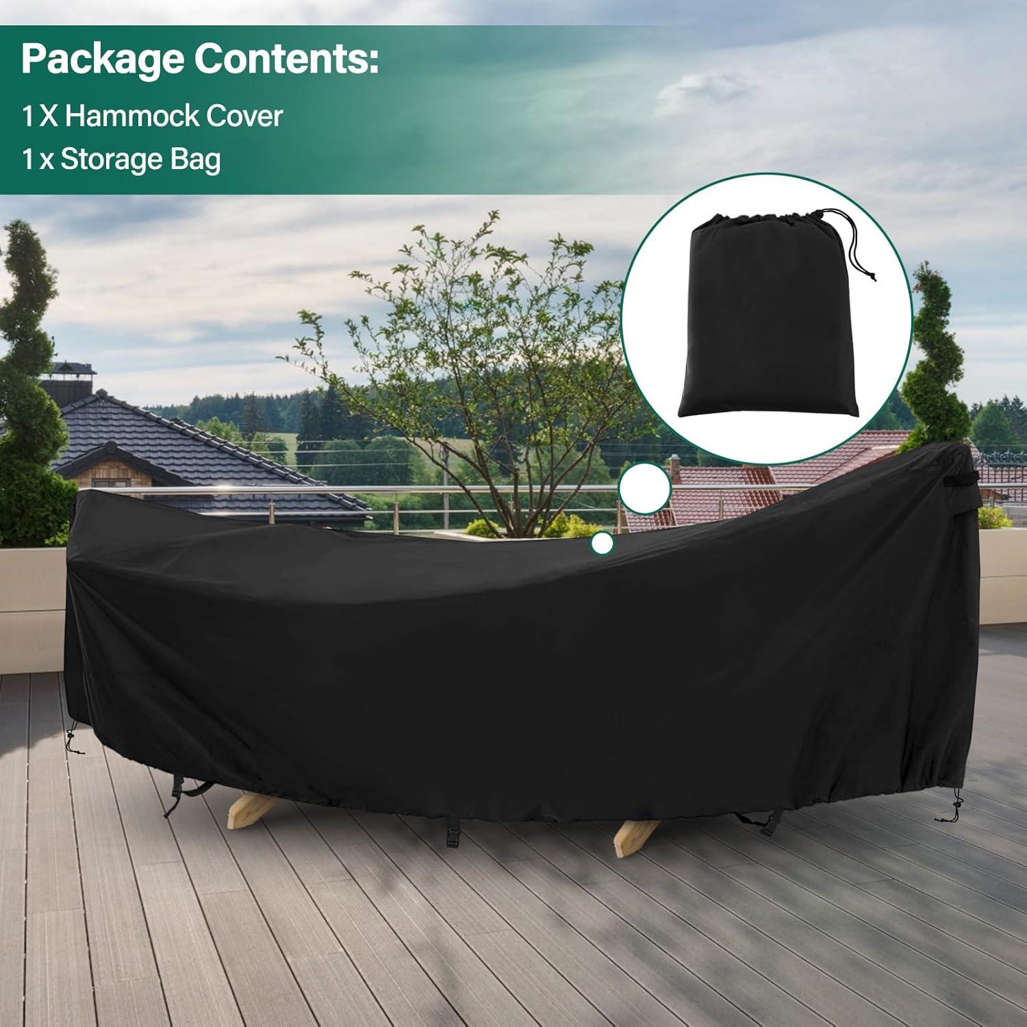 Cubierta de Hamaca AKEfit Impermeable 400D 381x150cm Negro