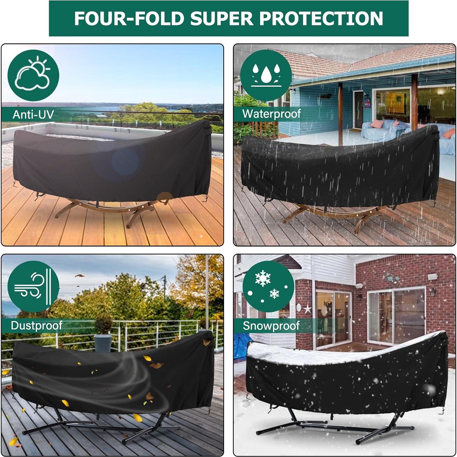 Cubierta de Hamaca AKEfit Impermeable 400D 381x150cm Negro