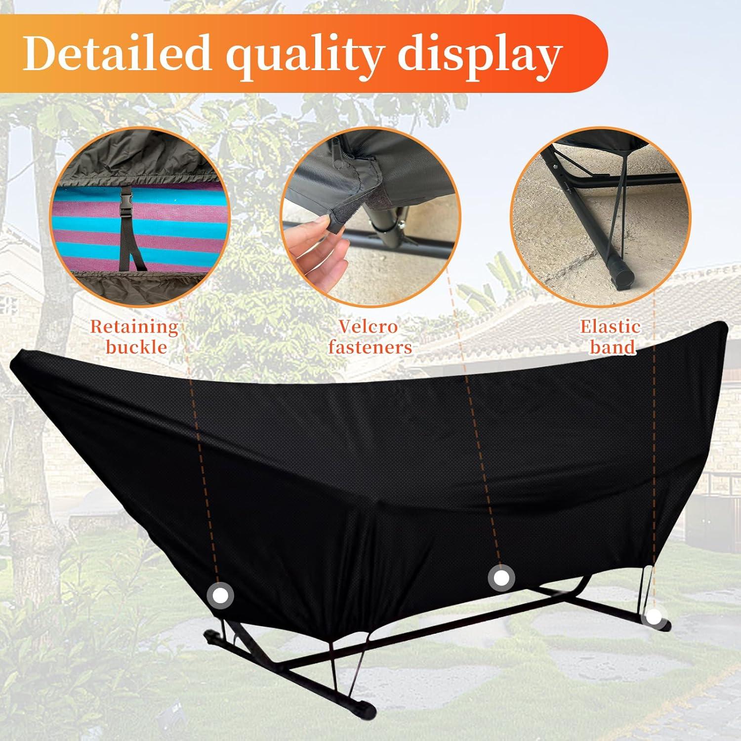 Cubierta de Hamaca Impermeable DSWCKNVK 150x401x99cm Negra