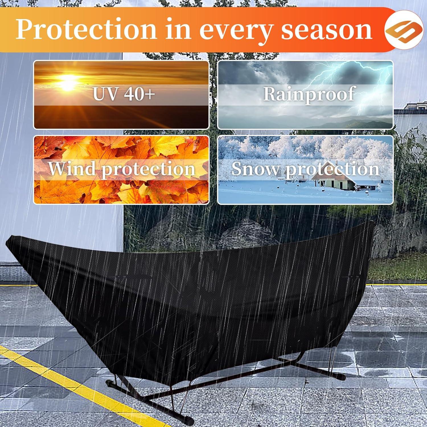 Cubierta de Hamaca Impermeable DSWCKNVK 150x401x99cm Negra