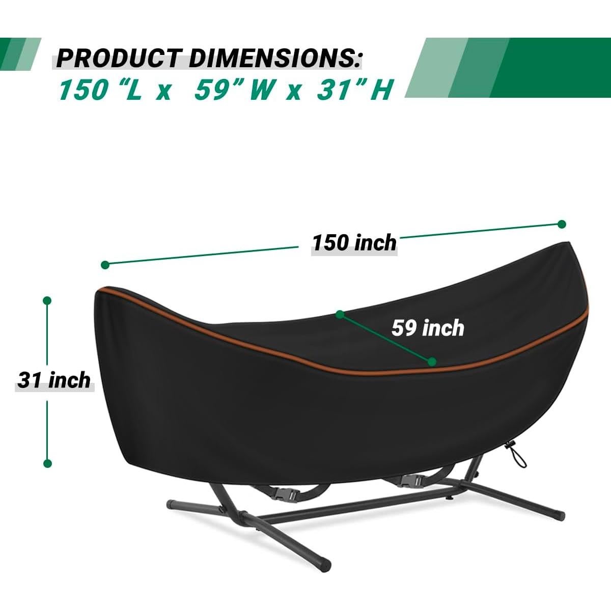 Cubierta de Hamaca de Patio CATOTEL Impermeable 381x150 cm