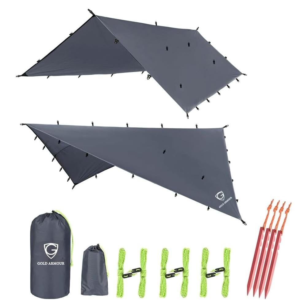 Toldo de Lluvia Gold Armour 6.1m x 4.4m Impermeable Gris