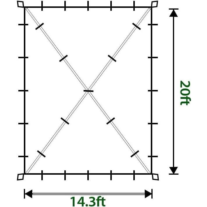 Toldo de Lluvia Gold Armour 6.1m x 4.4m Impermeable Gris