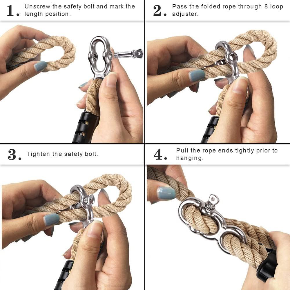 Cuerda Ajustable para Columpio SELEWARE 203 cm Beige 2 Pzas