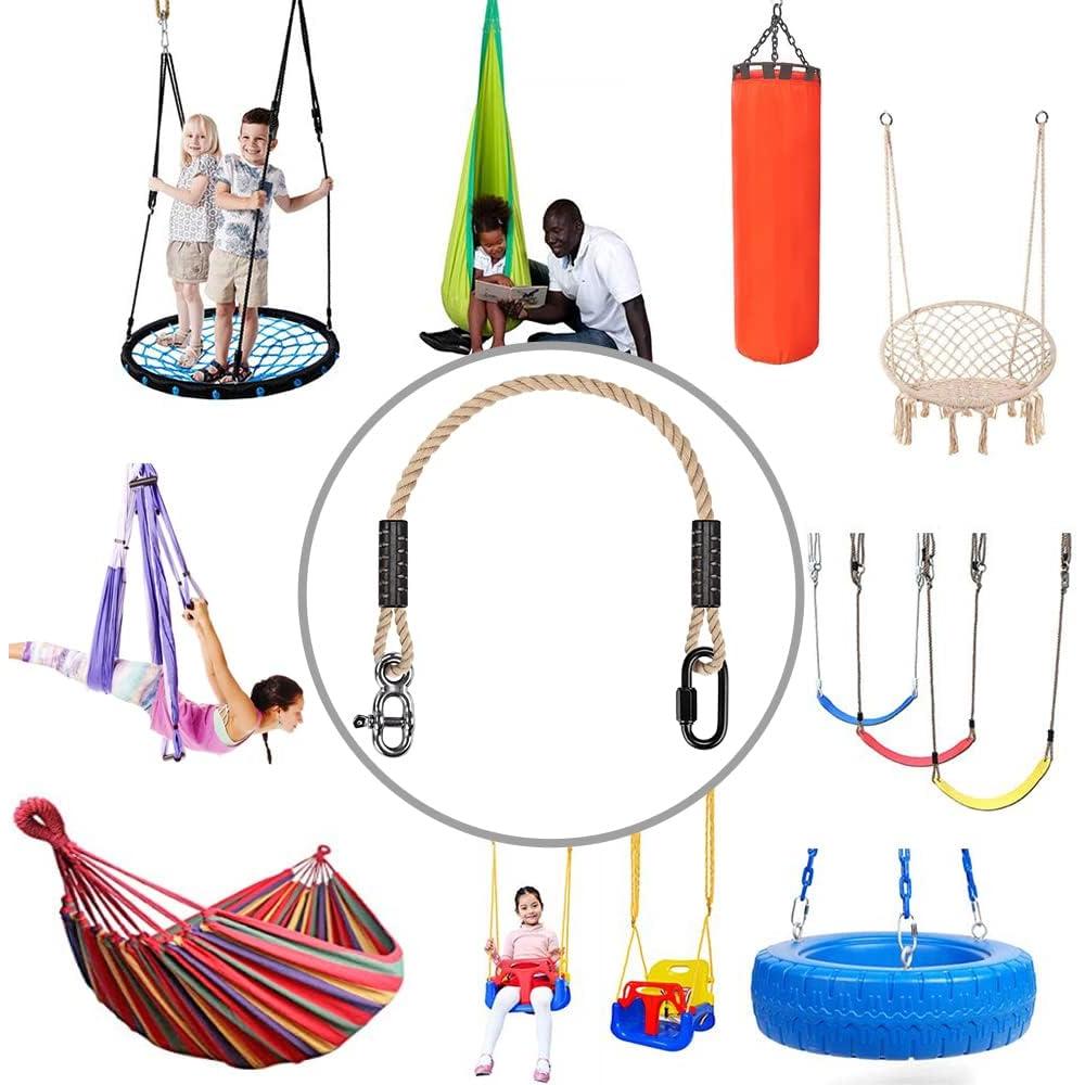 Cuerda Ajustable para Columpio SELEWARE 203 cm Beige 2 Pzas