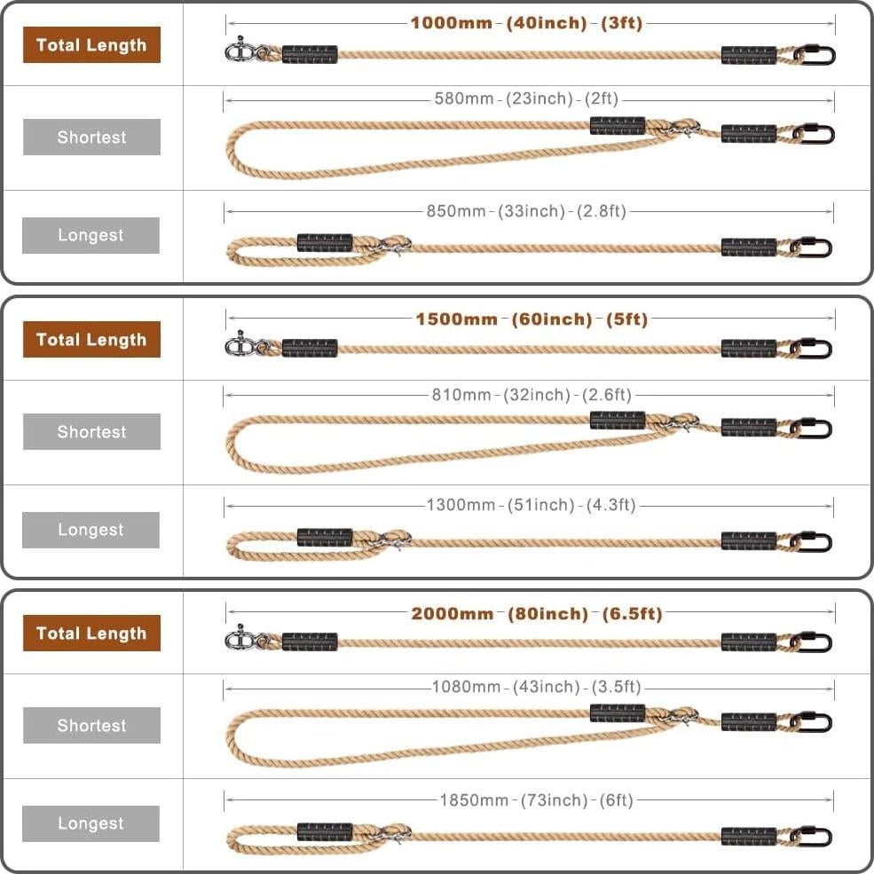 Cuerda Ajustable para Columpio SELEWARE 203 cm Beige 2 Pzas