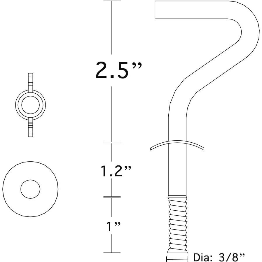 Ganchos de Reemplazo Ugotfeels para Hamacas - 2 Piezas de Hierro Galvanizado