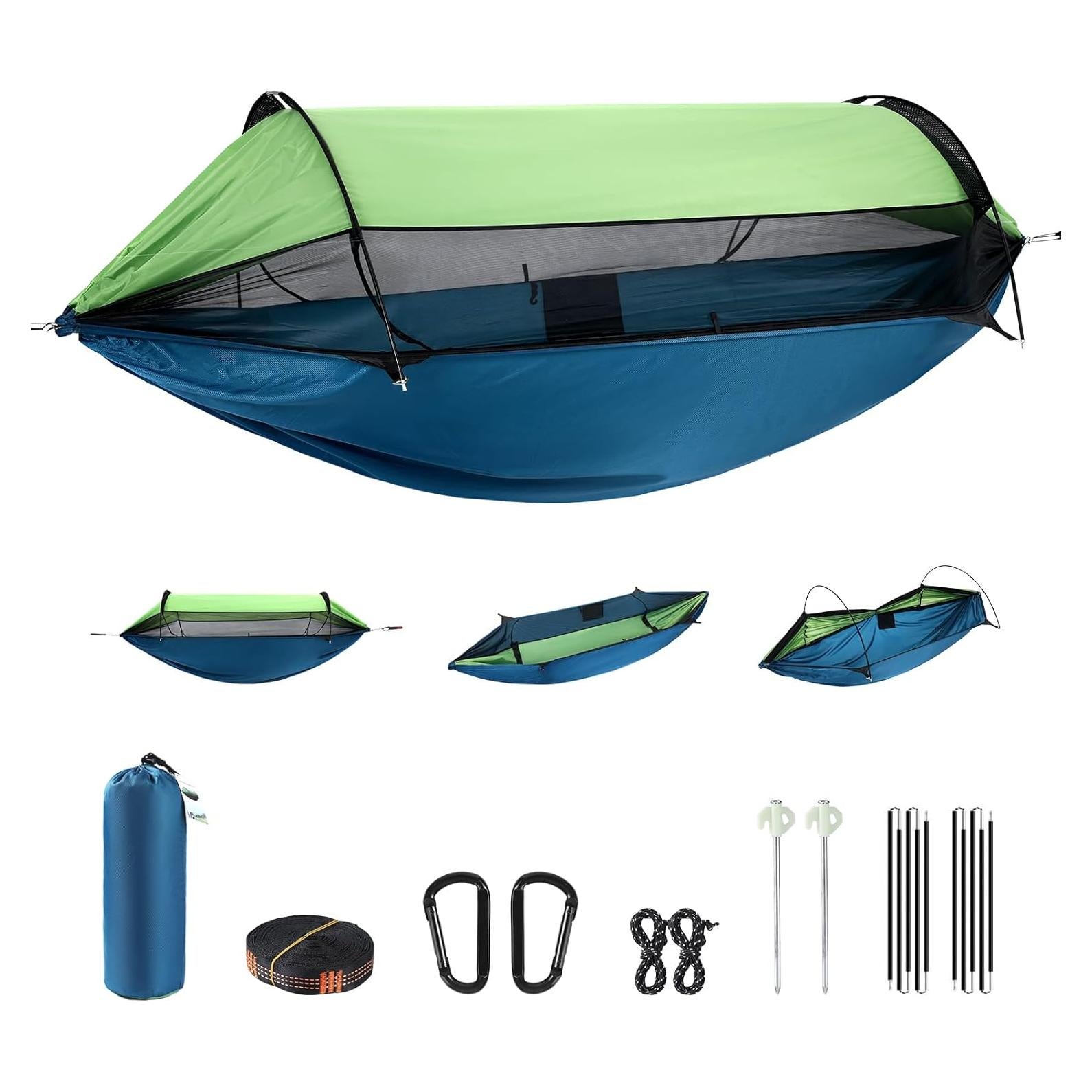 Hamaca de Camping TFTOYC Doble 270x140cm con Red Antimosquitos