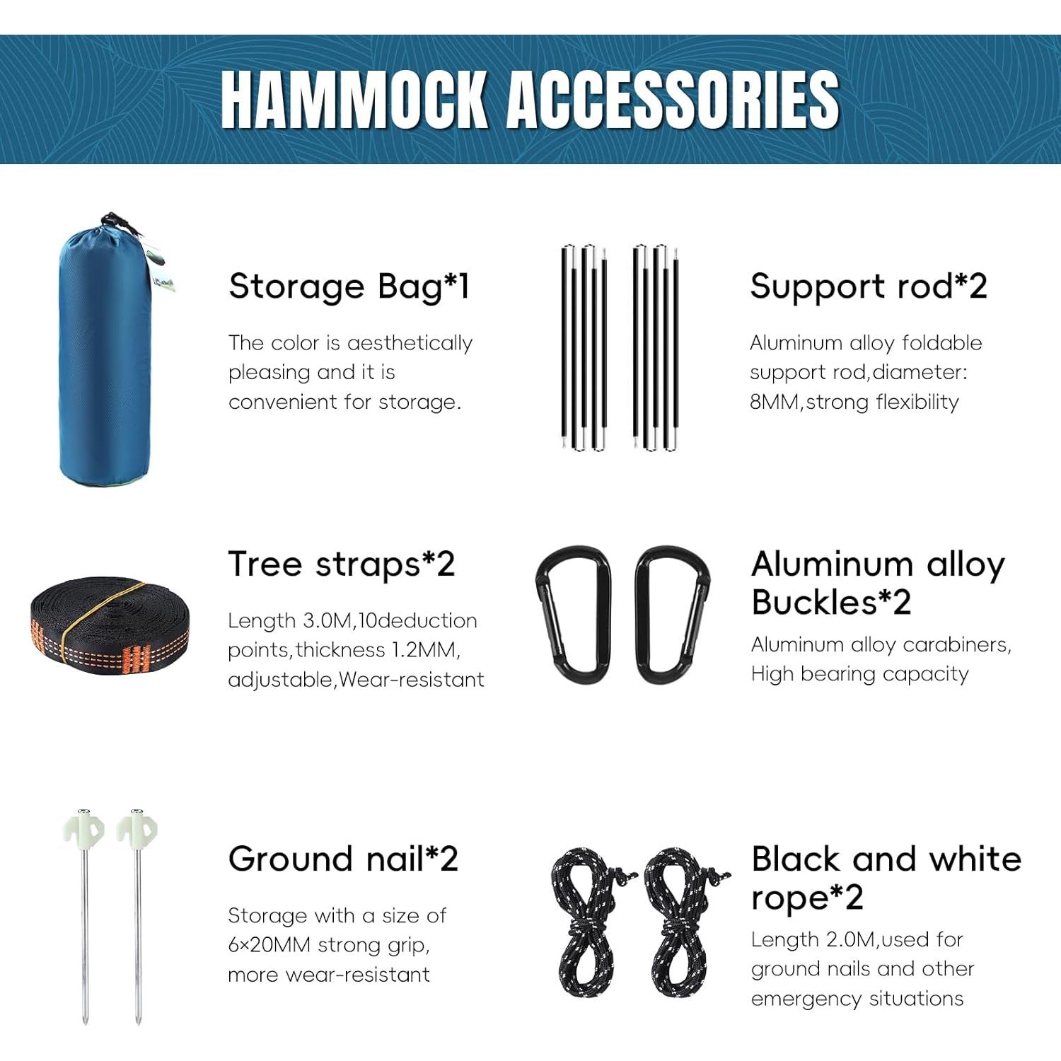 Hamaca de Camping TFTOYC Doble 270x140cm con Red Antimosquitos