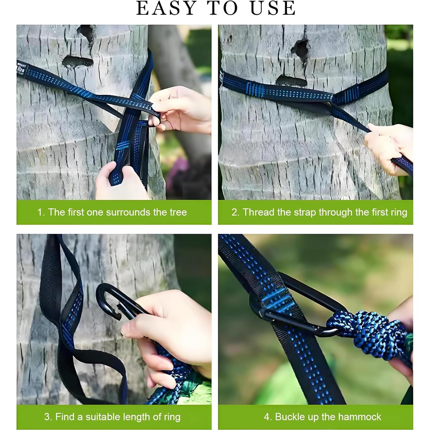 Hamaca de Camping Taihe 270.5x140 cm Nylon Ligera Gris/Naranja