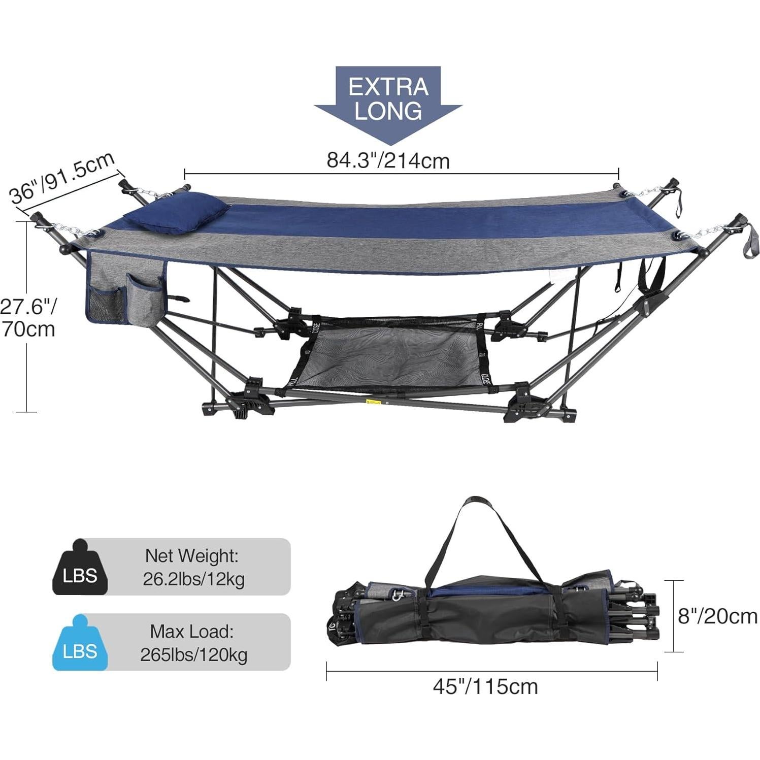 Hamaca de Camping RedSwing XXL con Soporte y Almohada