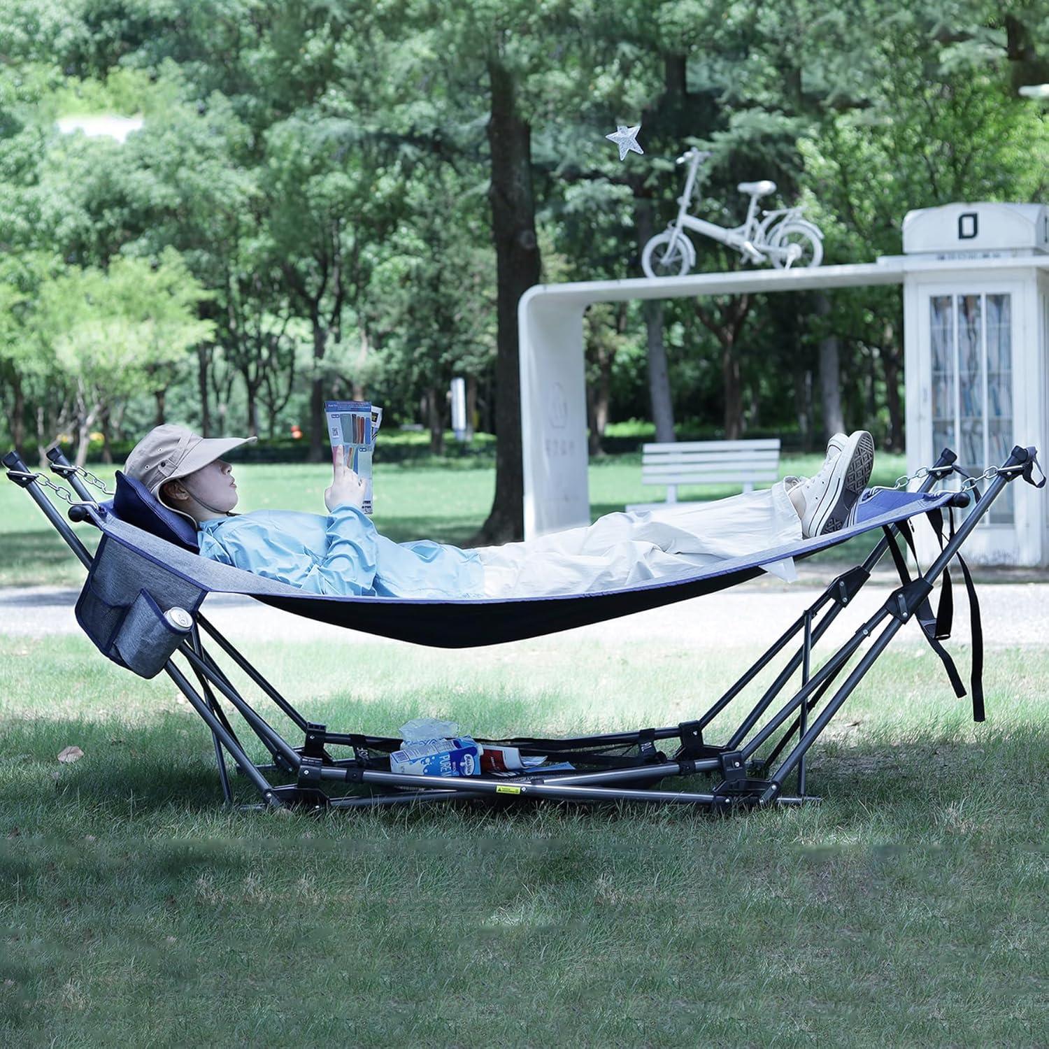 Hamaca de Camping RedSwing XXL con Soporte y Almohada