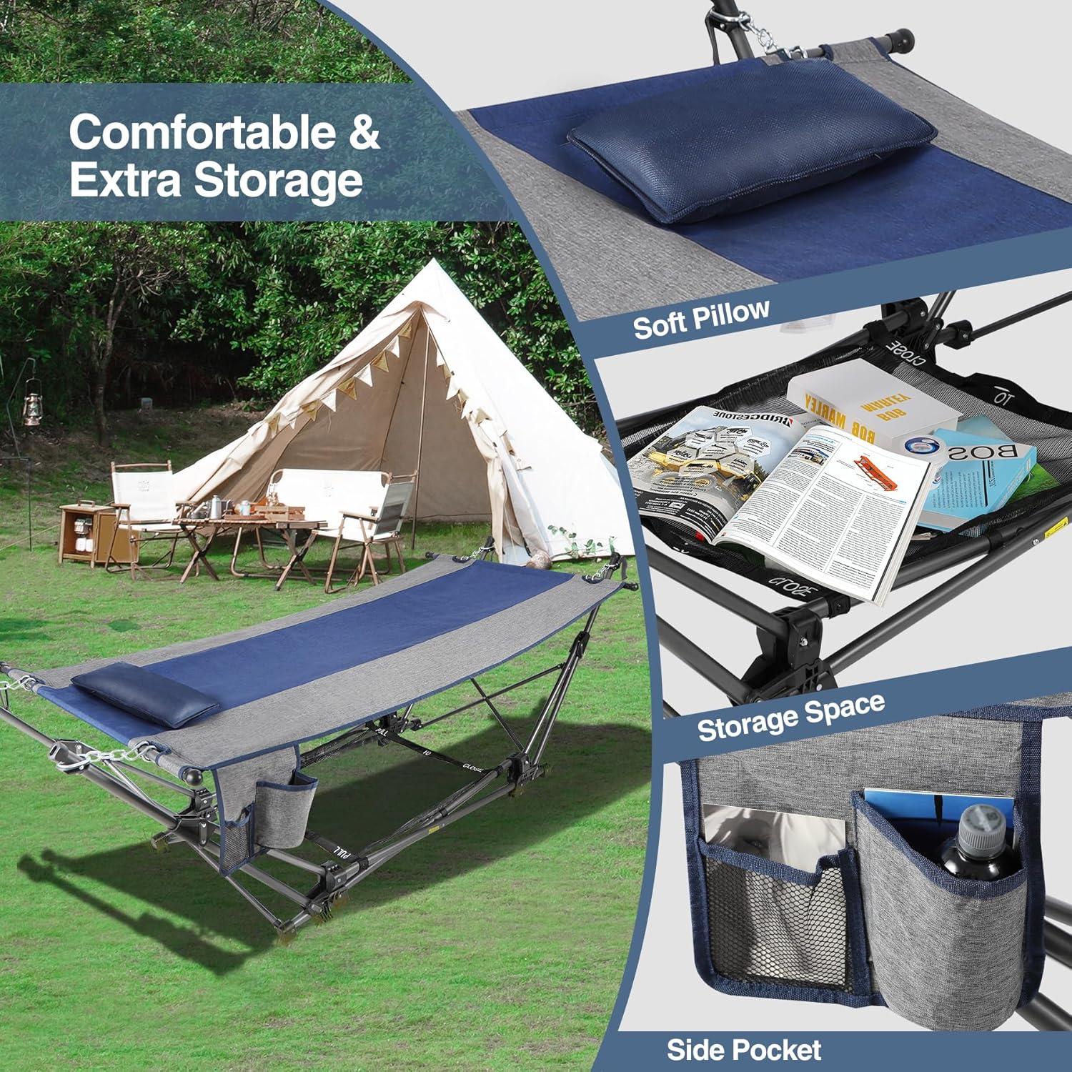 Hamaca de Camping RedSwing XXL con Soporte y Almohada