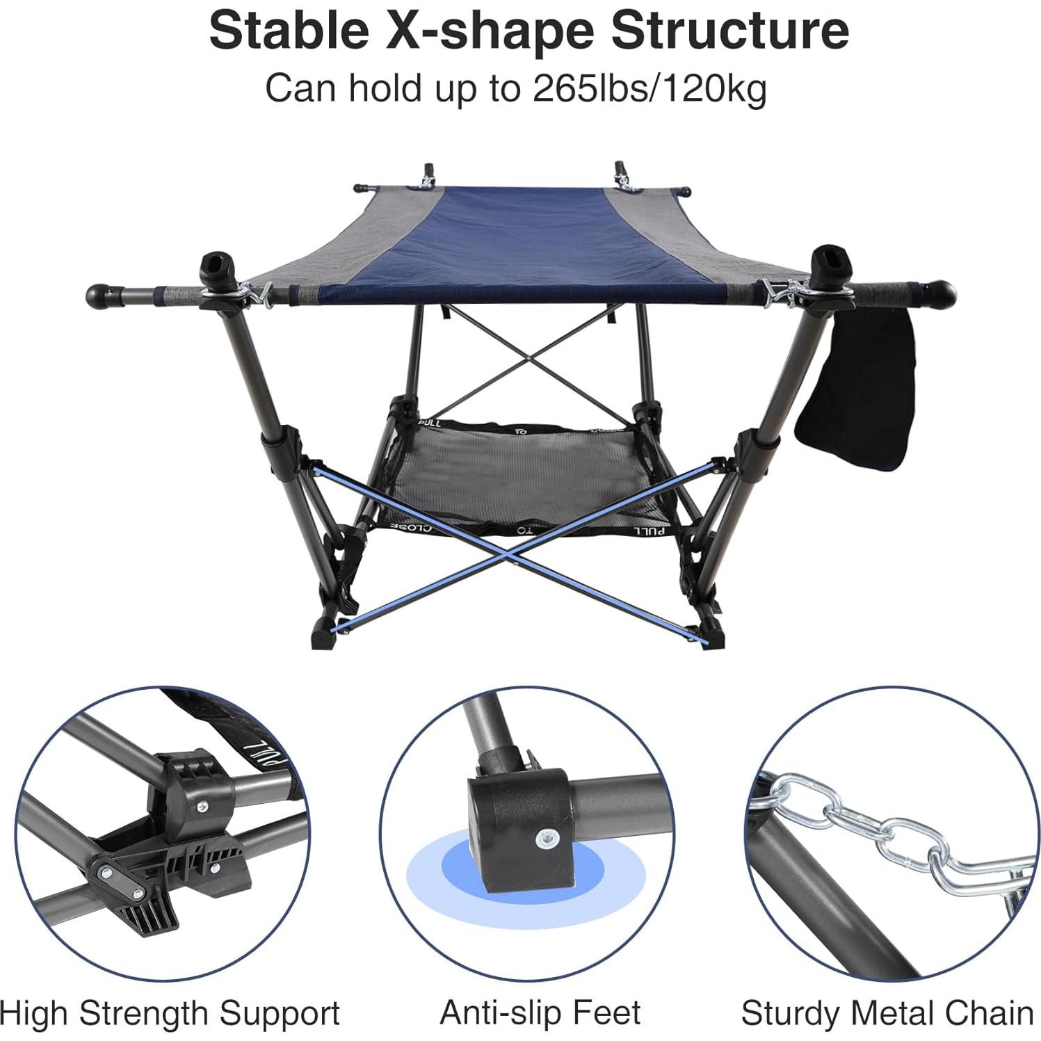 Hamaca de Camping RedSwing XXL con Soporte y Almohada