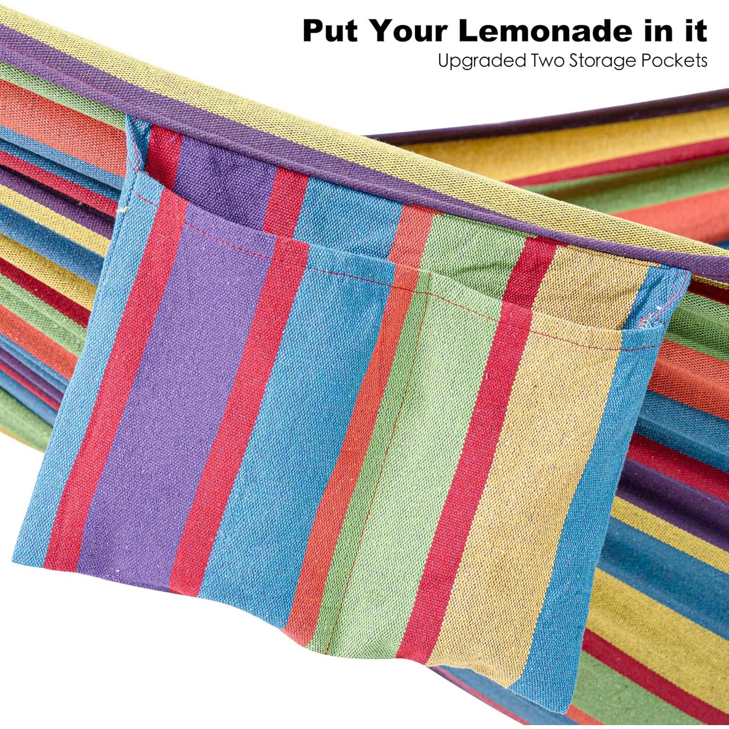 Hamaca Doble con Soporte Gafete Rojo Clásico 272kg