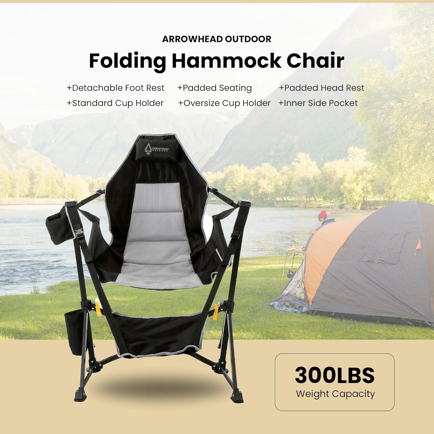 Silla de Camping Plegable Arrowhead Outdoor con Reposapiés