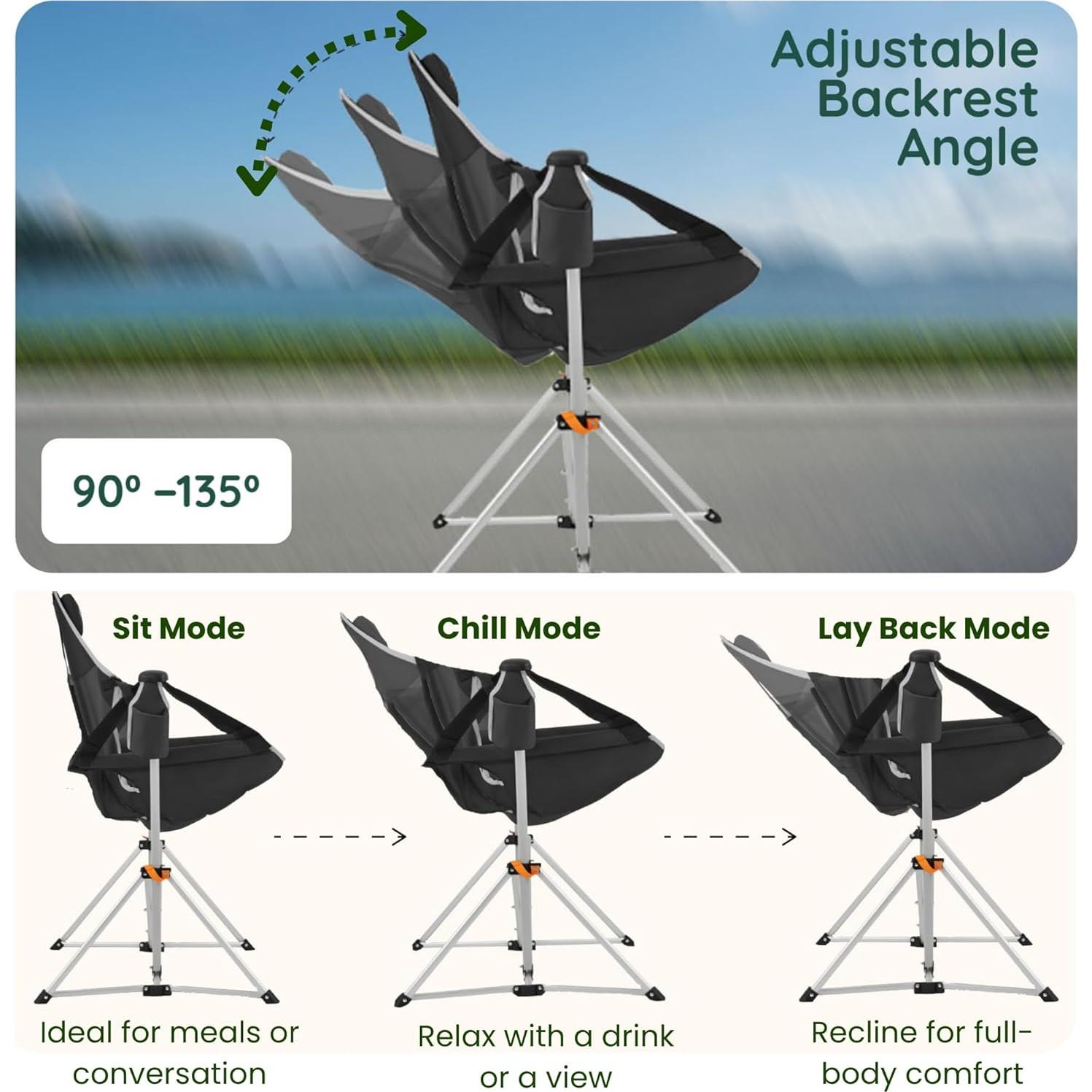 Silla de Camping Hamaca Moose Medoz - Plegable, 136 kg, Portátil