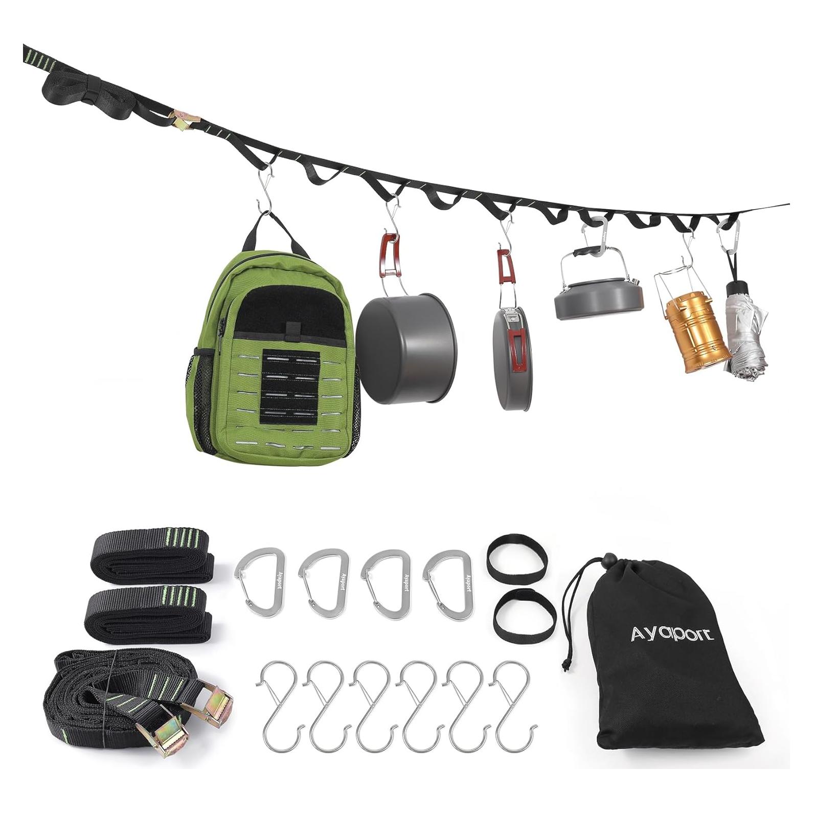 Organizador Colgante Camping Ayaport 6.1m 20 Lazos 4 Ganchos