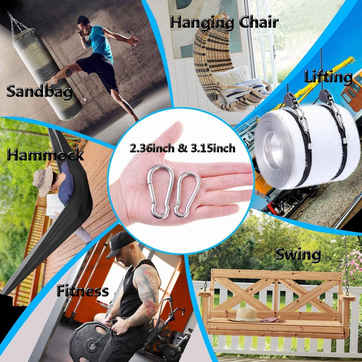 Ganchos de Resorte Ekunbuy M6 Acero Inoxidable 304 16 Pcs