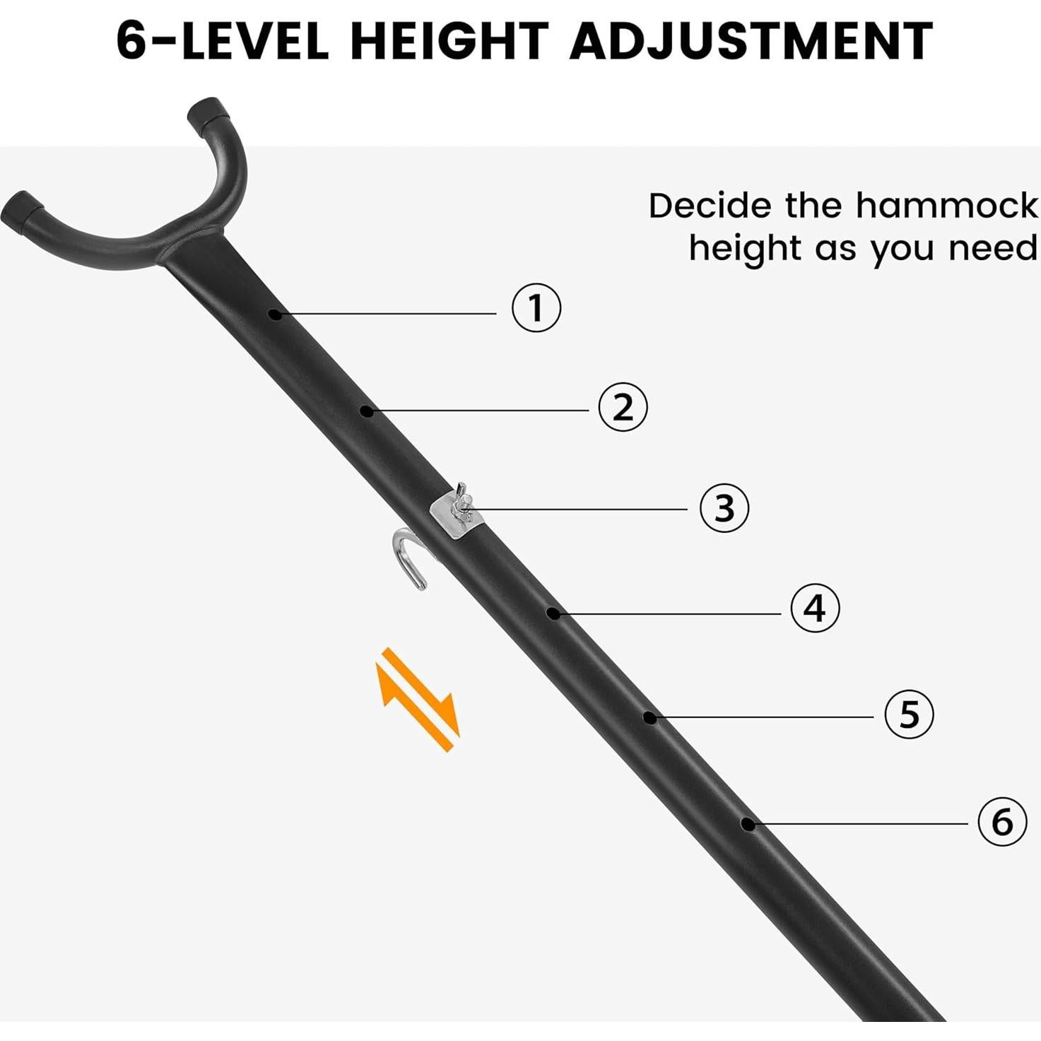 Juego de Hamaca y Soporte Yaheetech para 2 Personas - Rayas Blancas y Negras