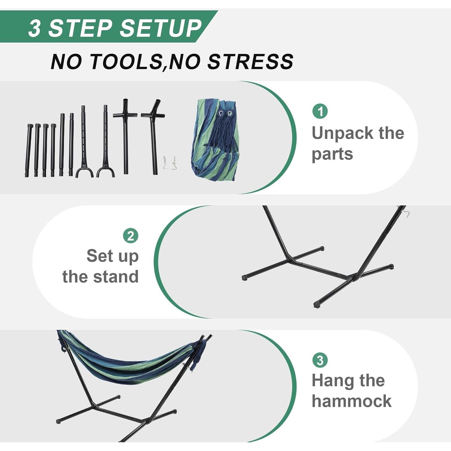 Hamaca portátil ajustable HOME RIGHT con soporte 272 kg