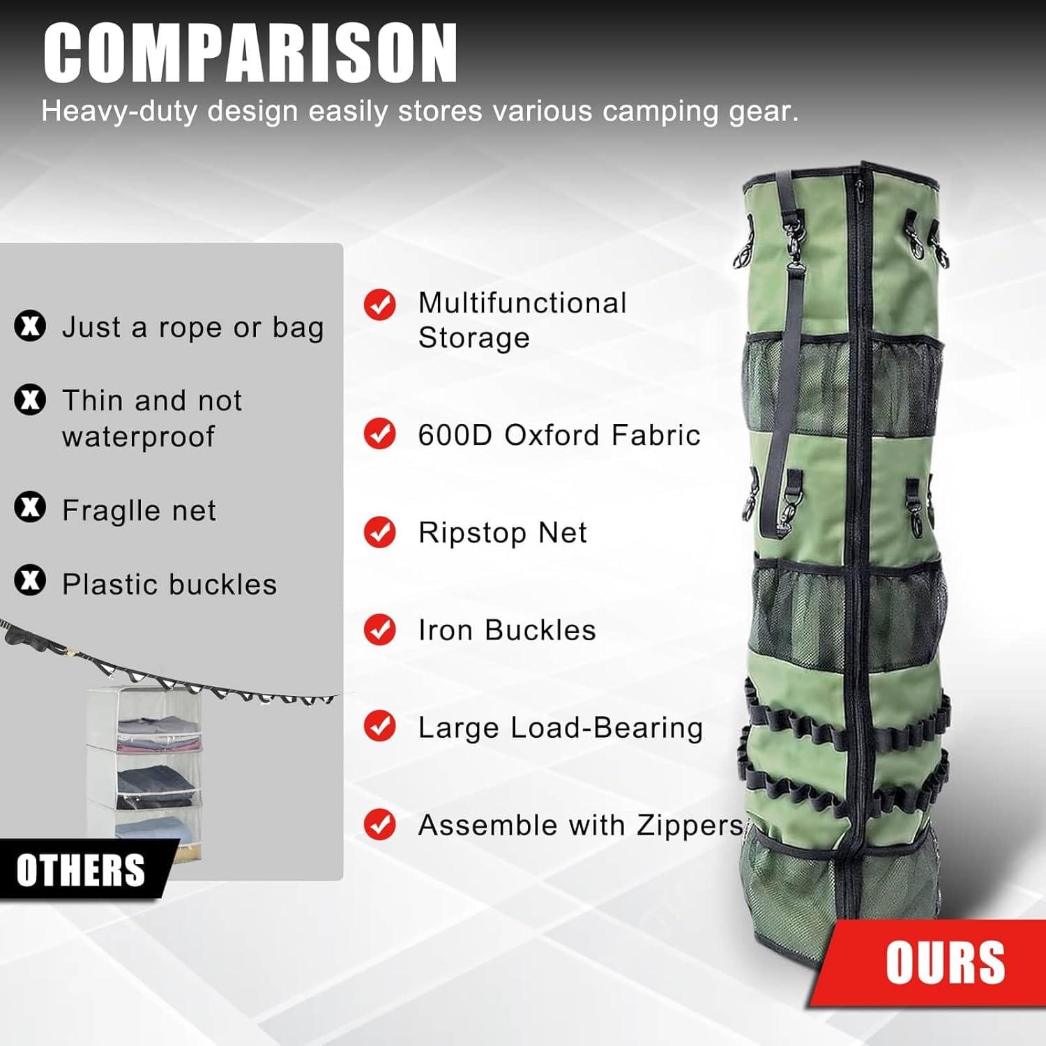 Organizador Colgante AYAMAYA para Camping 101.6x40.6 cm Verde