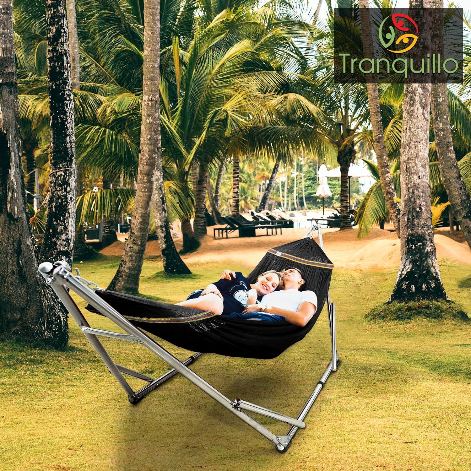 Soporte de Hamaca Tranquillo Ajustable 295 kg Negro Plegable