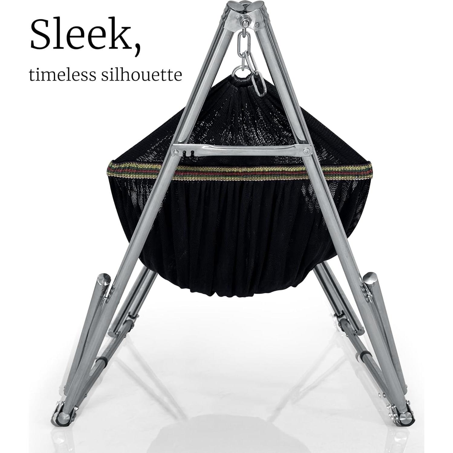 Soporte de Hamaca Tranquillo Ajustable 295 kg Negro Plegable