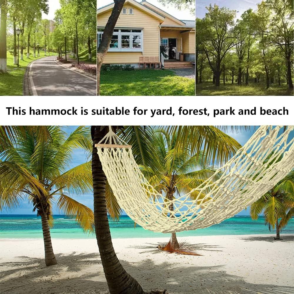 Hamaca de Cuerda de Algodón Tengsun 198x81cm 100kg Gris