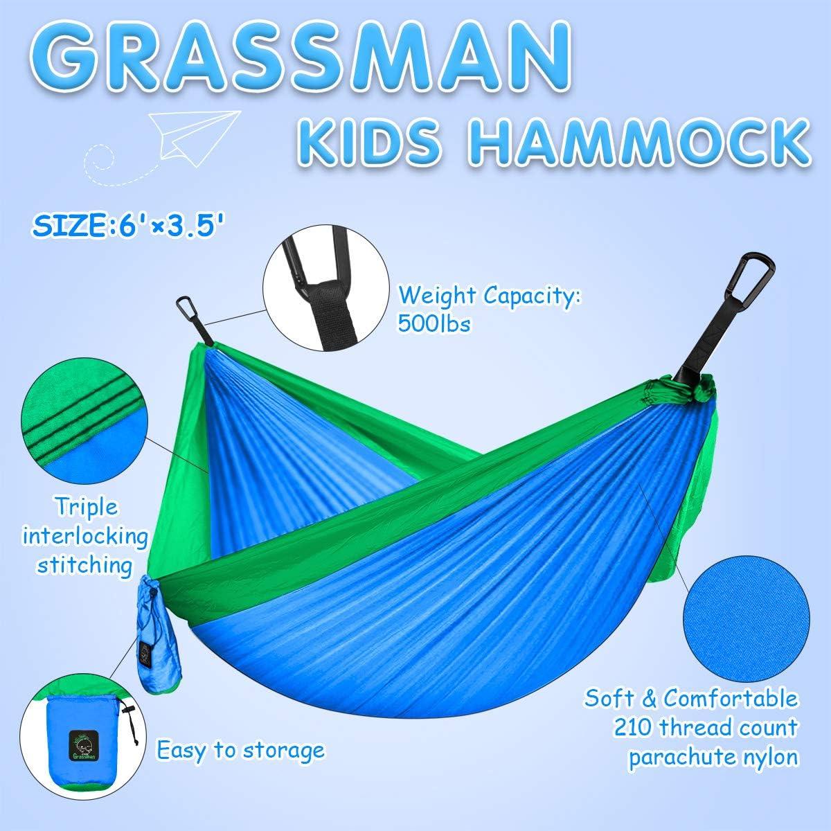 Hamaca para Niños Grassman 1.83x1.10m Azul y Verde