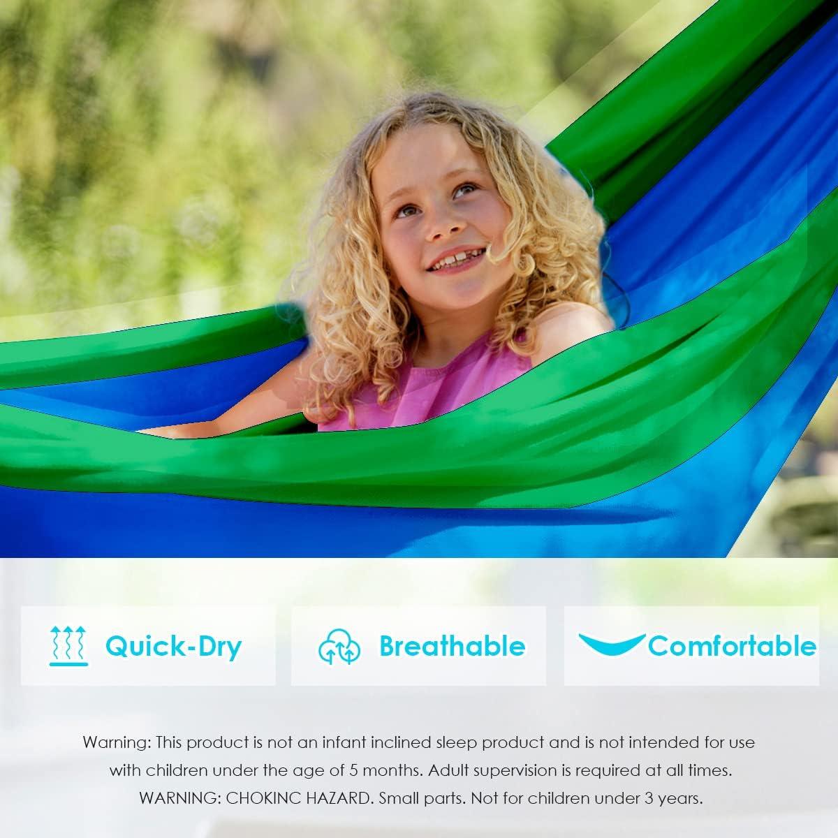 Hamaca para Niños Grassman 1.83x1.10m Azul y Verde