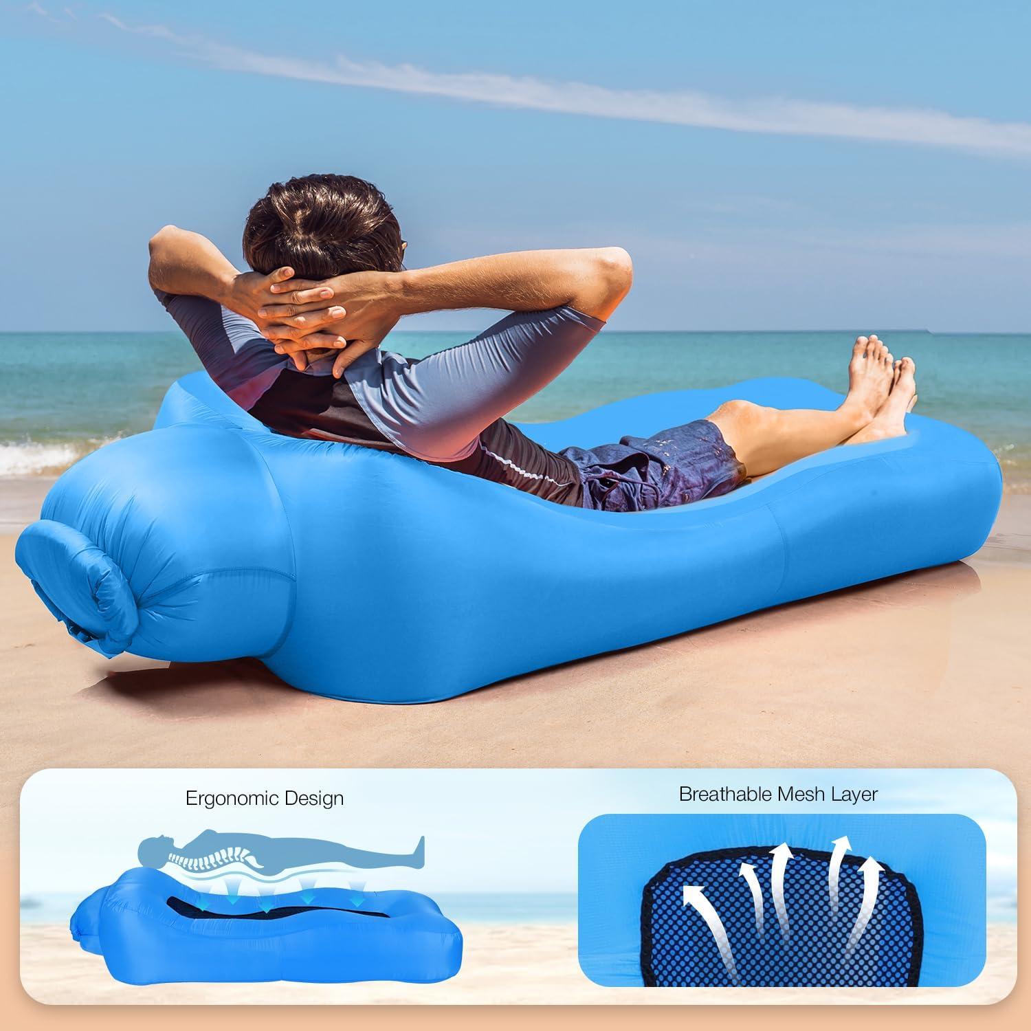Sofá Inflable de Playa Outplea 190x80 cm Impermeable