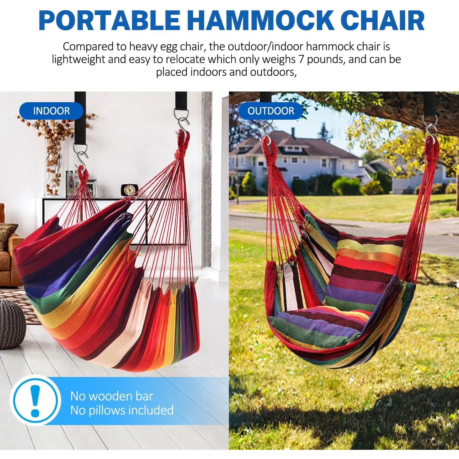 Silla Colgante Hammock KPX Arcoíris 130x110 cm 150 kg