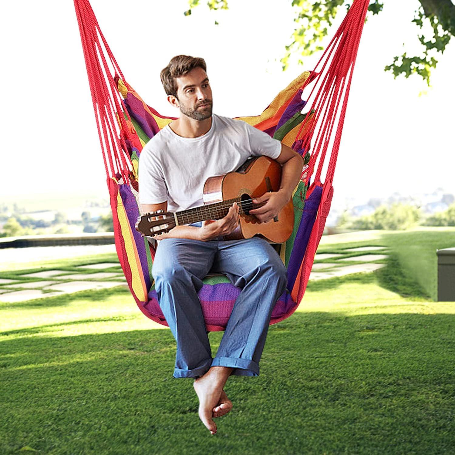 Silla Colgante Hammock KPX Arcoíris 130x110 cm 150 kg