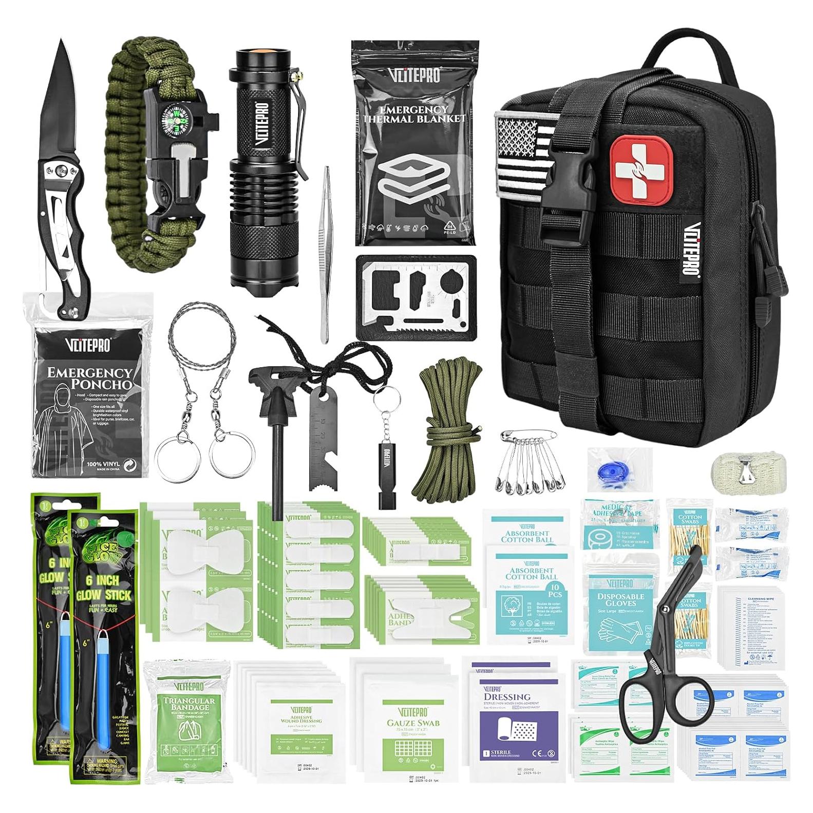 Kit de Primeros Auxilios VLITEPRO 242 Piezas con Bolsa Molle