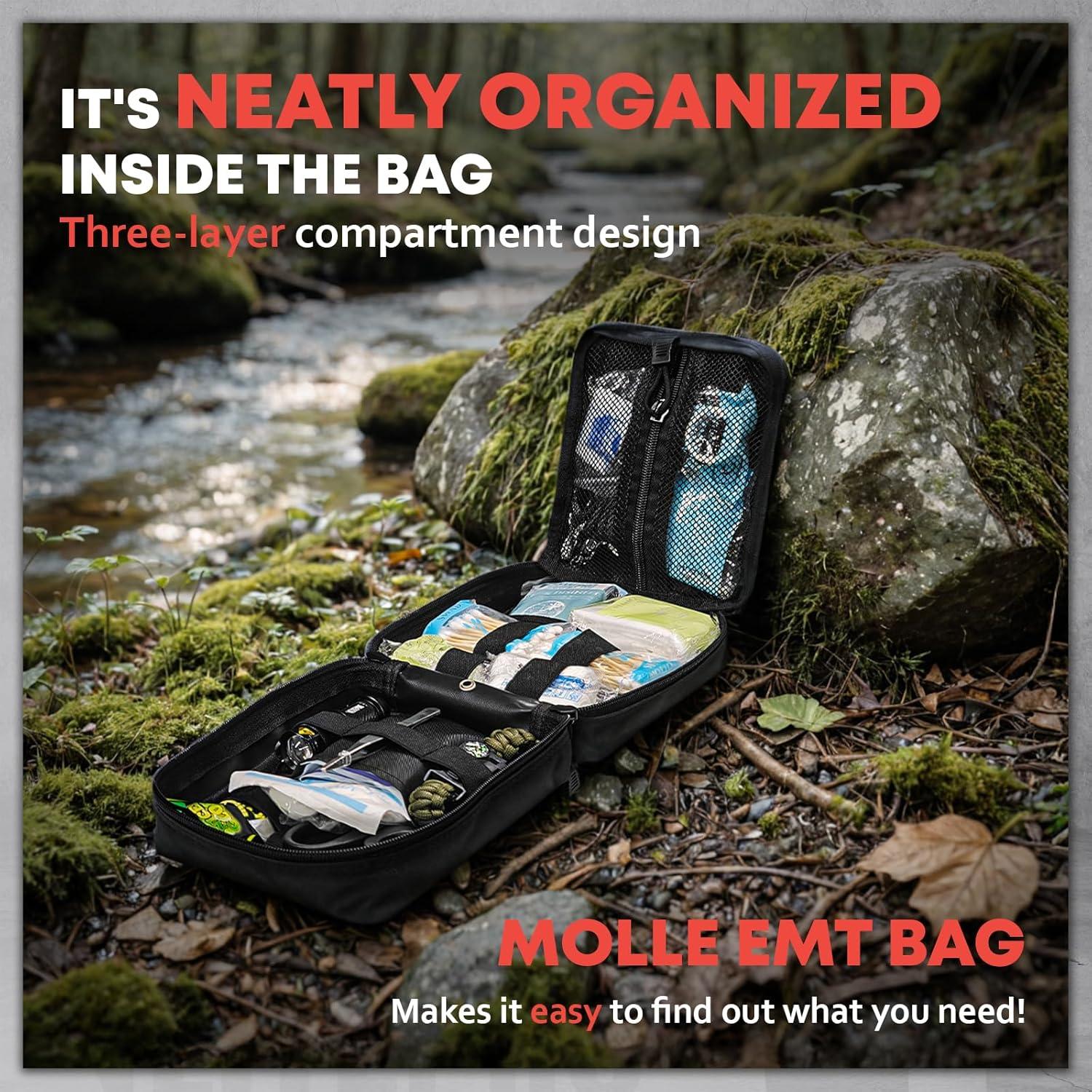 Kit de Primeros Auxilios VLITEPRO 242 Piezas con Bolsa Molle