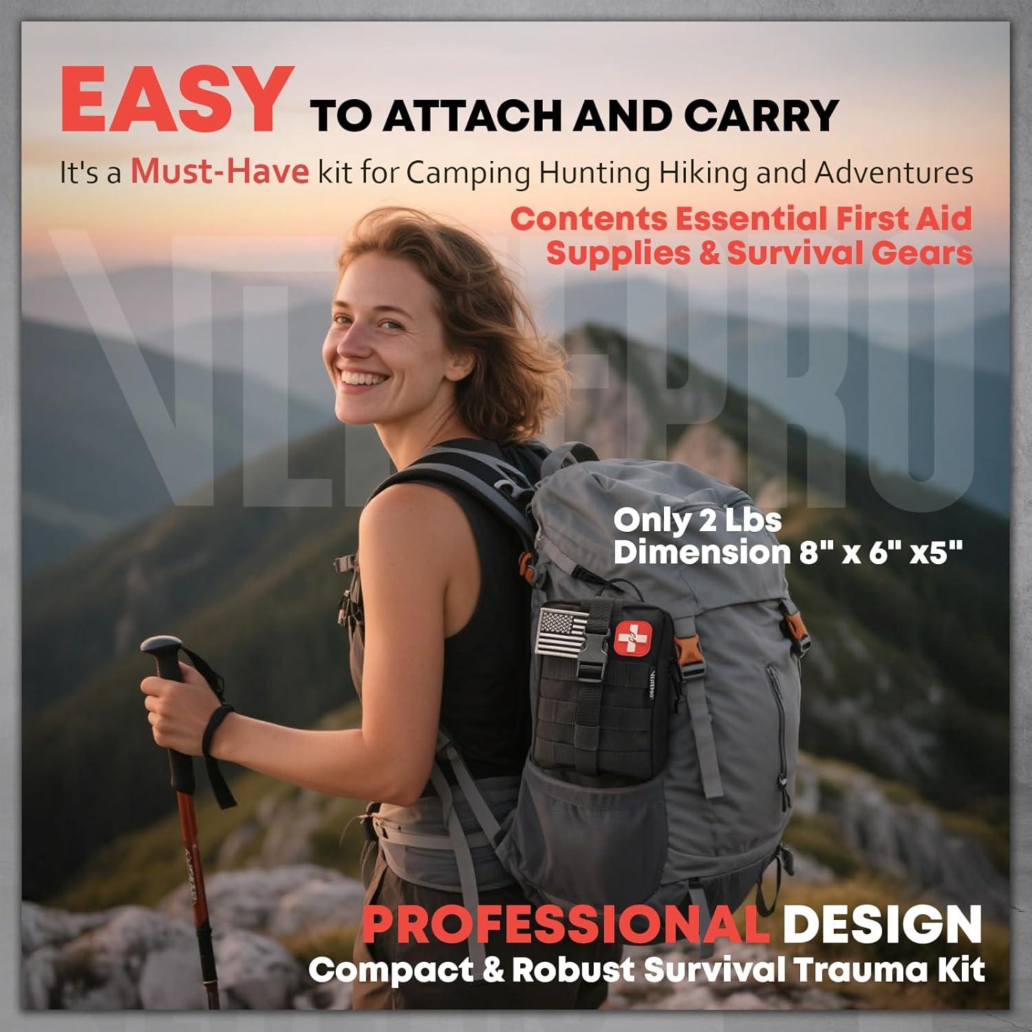 Kit de Primeros Auxilios VLITEPRO 242 Piezas con Bolsa Molle