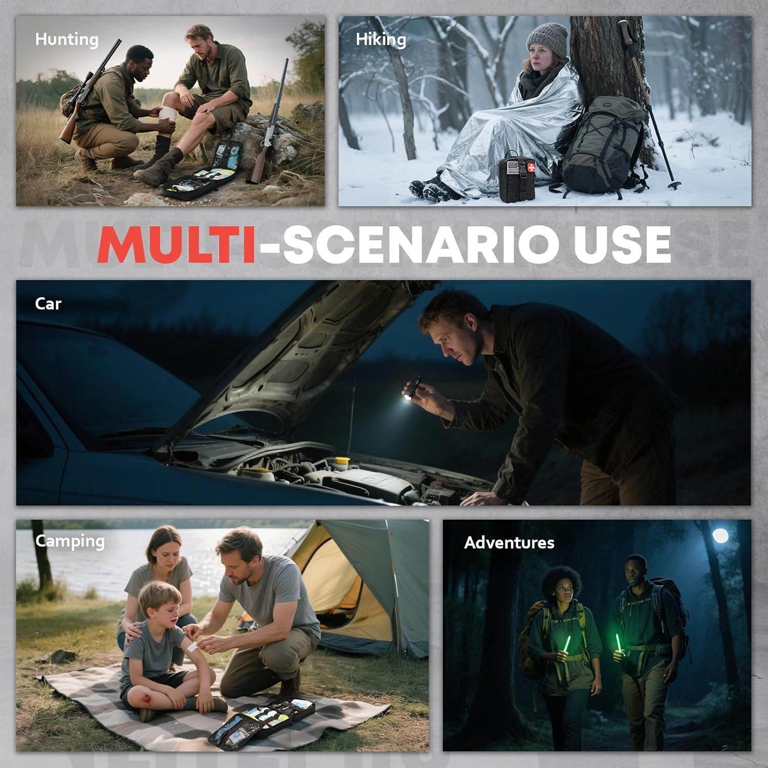 Kit de Primeros Auxilios VLITEPRO 242 Piezas con Bolsa Molle